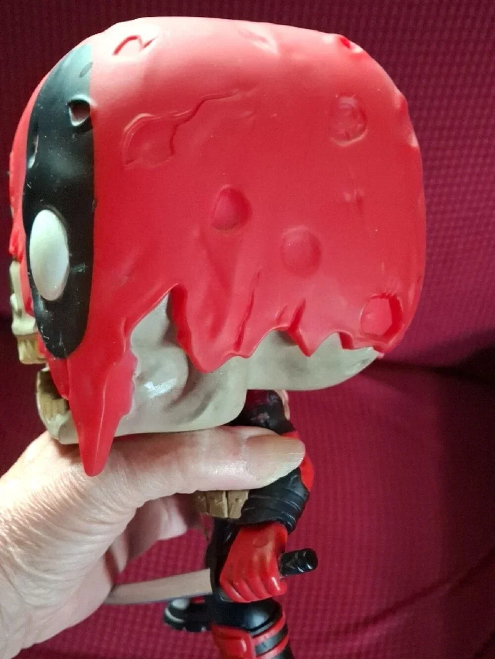 Deadpool Fynko Pop Red and Black Zombie-Style Action Figure with Sword